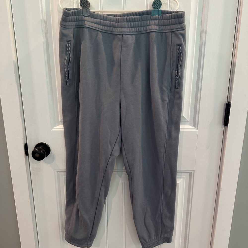 Fabletics cotton joggers with zippered side pockets.